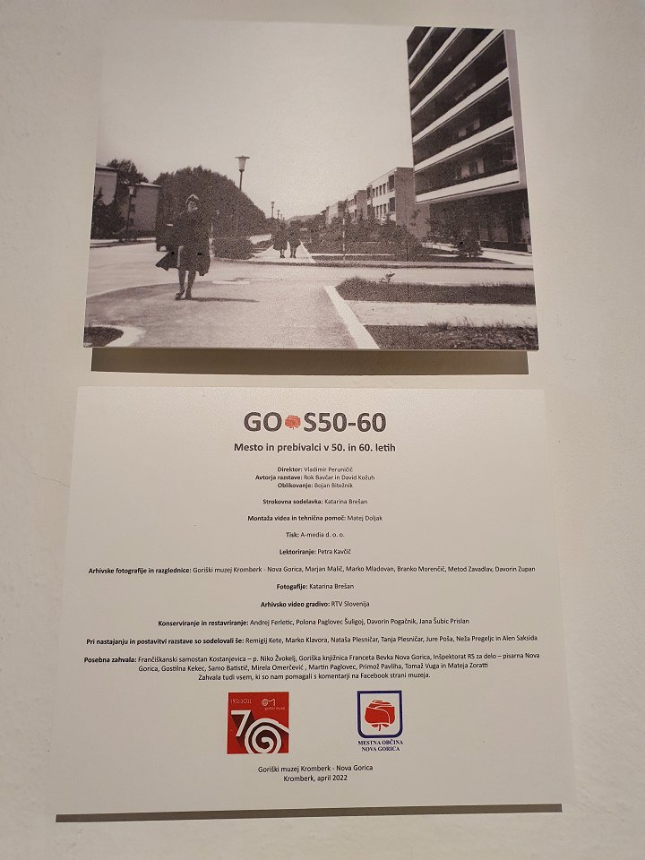 Uvodni letak razstave z naslovom GO S50-60 Gorica v 50. in 60. letih